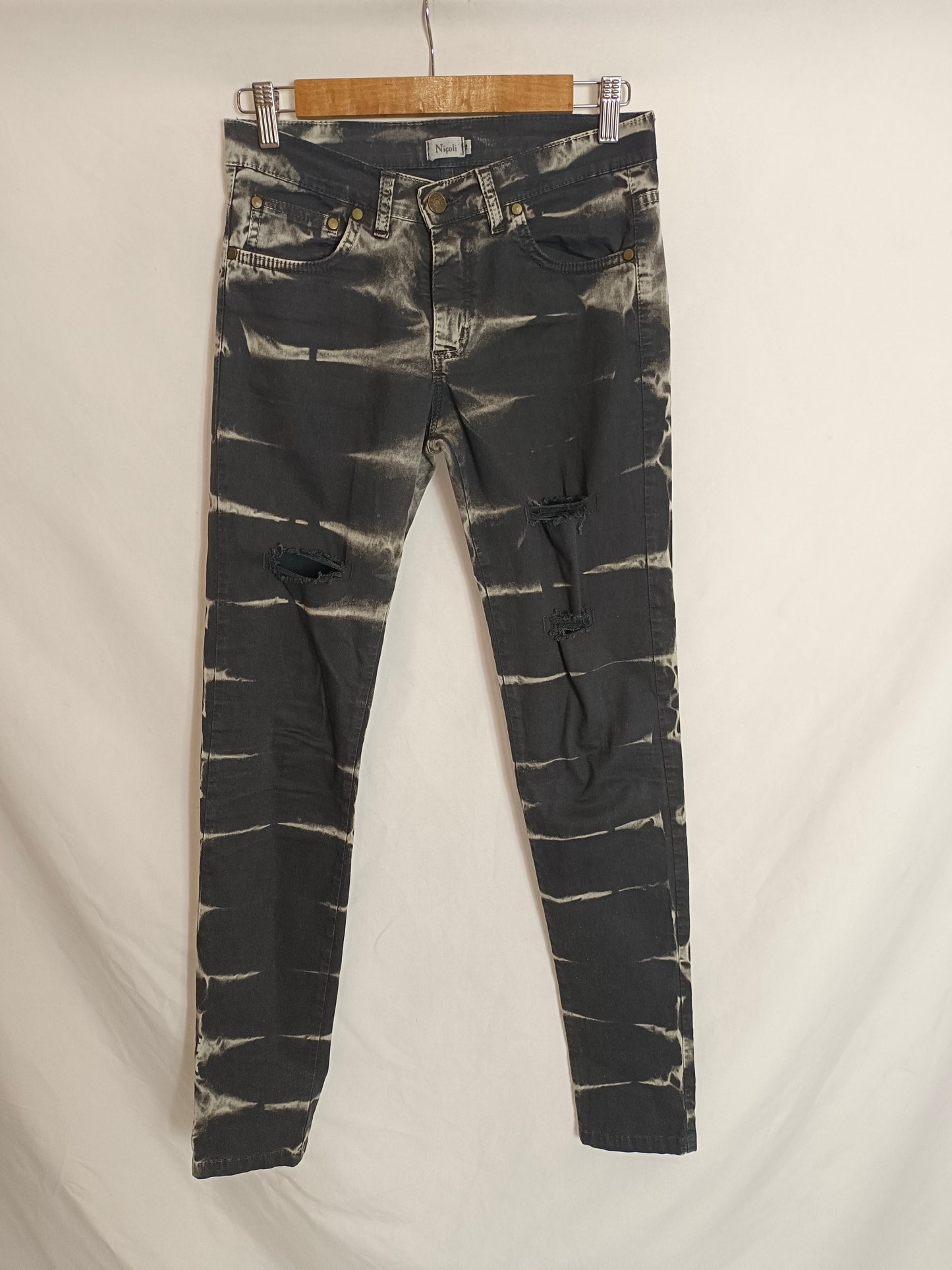 NICOLI. Pantalón tie dye gris T.(16)xxs