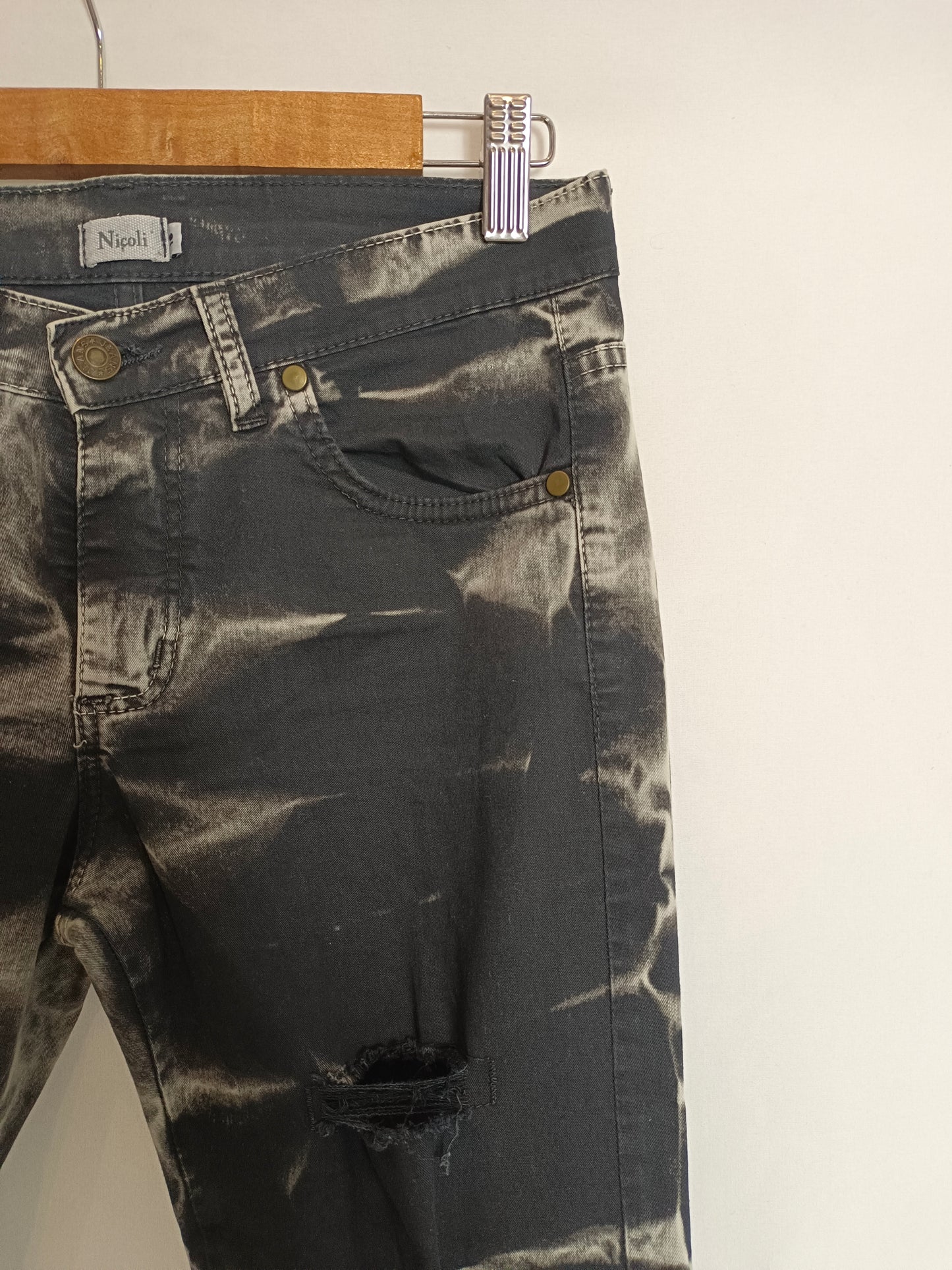 NICOLI. Pantalón tie dye gris T.(16)xxs