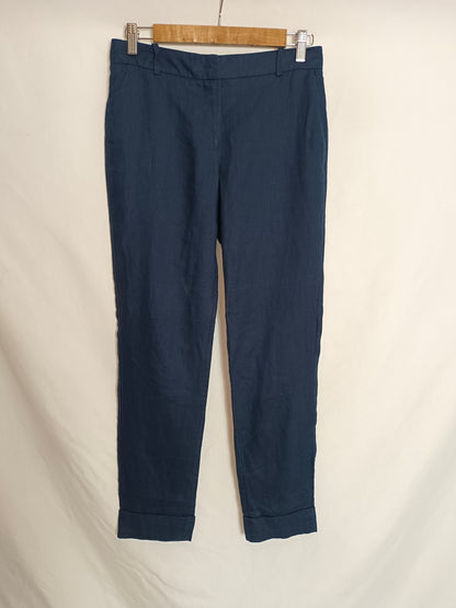 MANGO. Pantalón fluido azul T.34