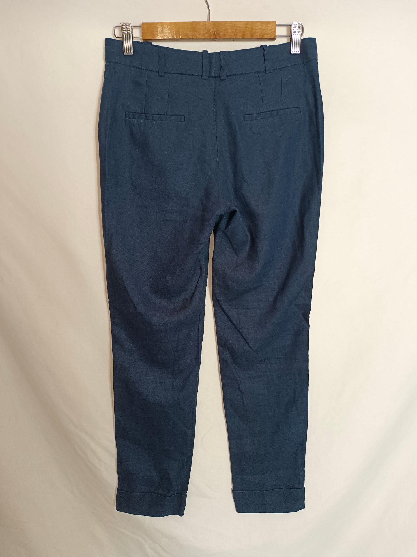 MANGO. Pantalón fluido azul T.34