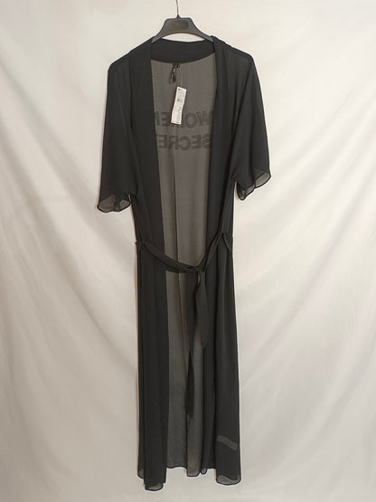 WOMEN'SECRET. Kimono negro semitransparente T.m