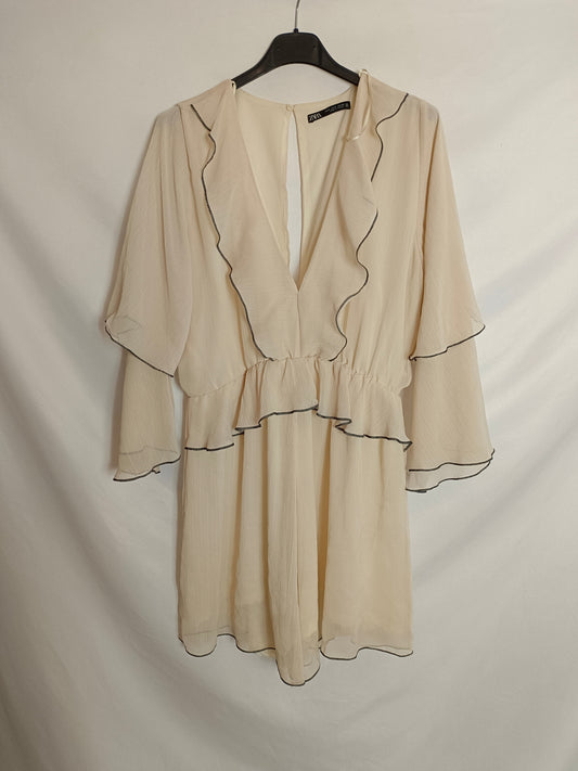 ZARA. Mono beige fluido T.m