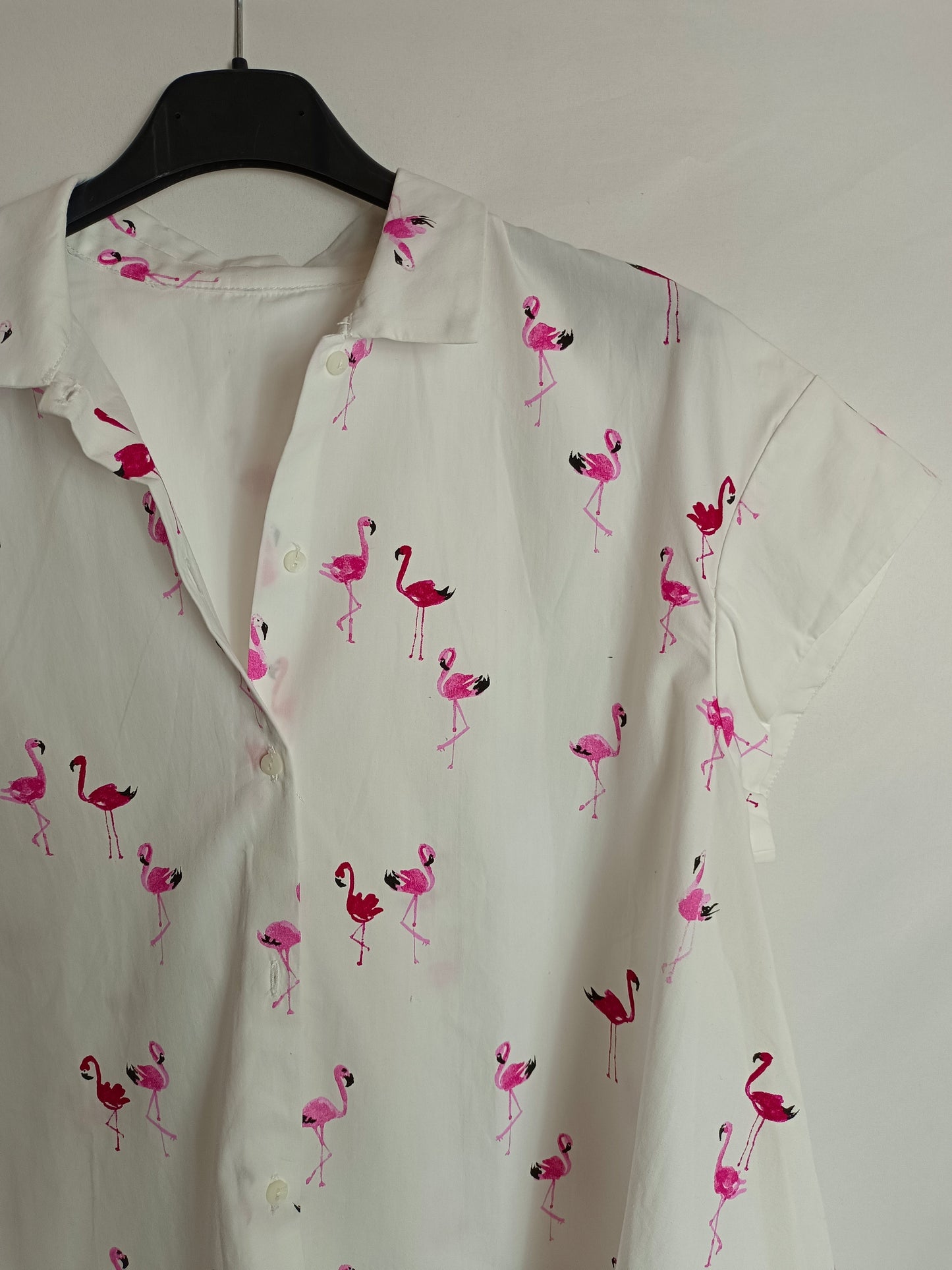 OTRAS. Blusa blanca flamencos TU(s)