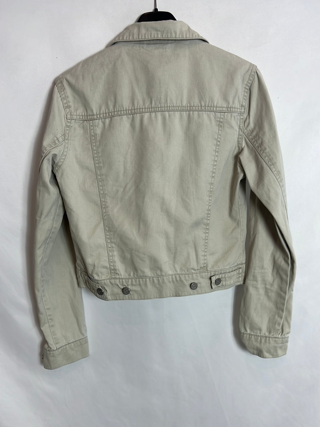 NAF NAF. Chaqueta denim beige. T S