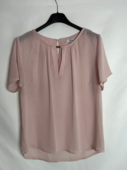 MULAYA. Blusa rosa Manga corta T.M