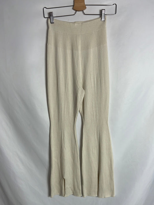 OTRAS. Pantalón canale beige claro cropped. T XS