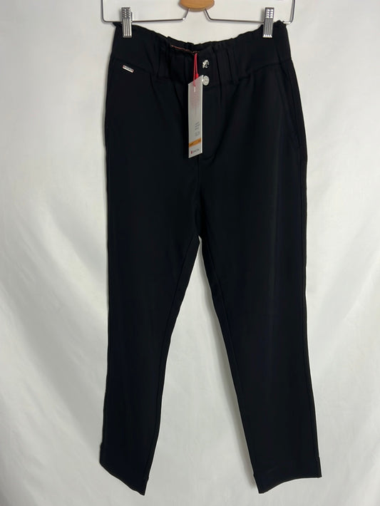 STREETONE. Pantalón negro estilo jogger. detalles naranjas. T 36