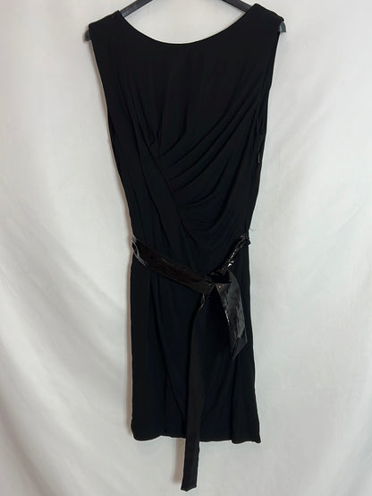 GUCCI. Vestido corto drapeado negro. T S