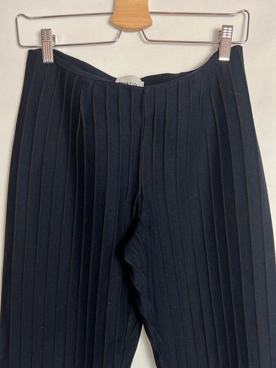 BIMBA Y LOLA. Pantalón slouchy azul textura. T S