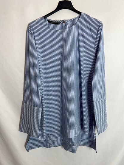 ZARA. Blusa rayas asimétrica. T XL