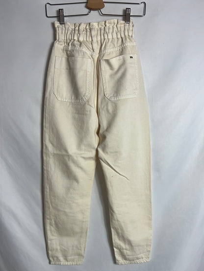 ZARA. Pantalón slouchy beige claro. T 32