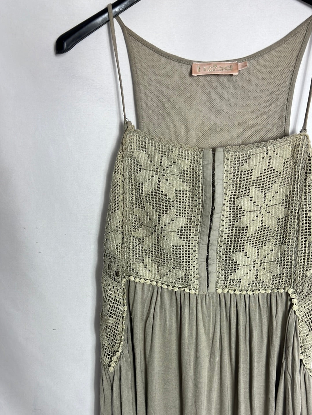 BDBA. Vestido corto crochet beige. T 36