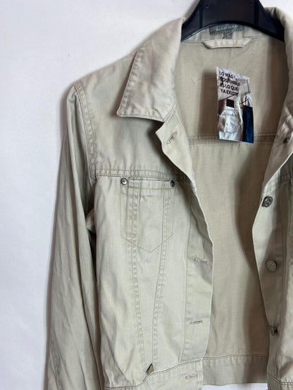 NAF NAF. Chaqueta denim beige. T S