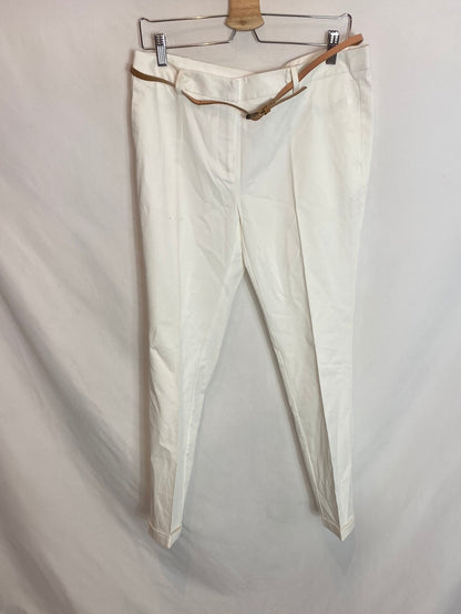 SFERA. Pantalón pinzas blanco. T.44