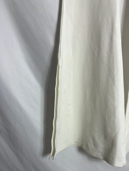 PULL&BEAR. Pantalón blanco elástico campana. T S