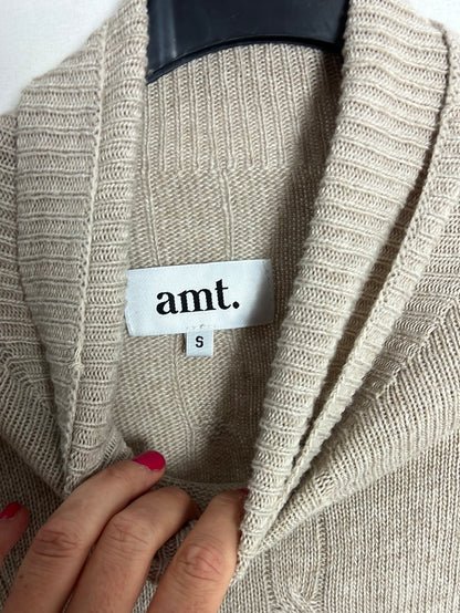 AMT. Jersey beige cuello vuelto. T S