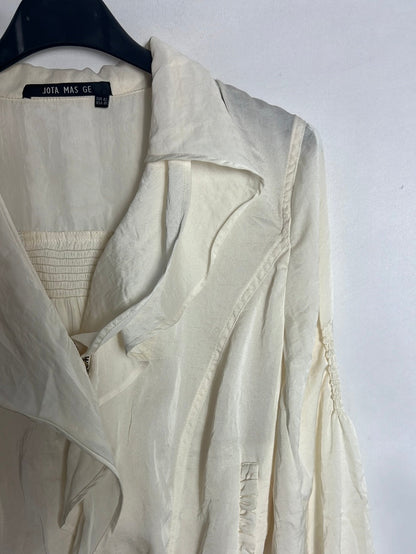 JOTA MAS G. Chaqueta corta beige fluida. T 42 (M)