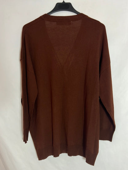 ZARA . Cárdigan marrón oversized. T S