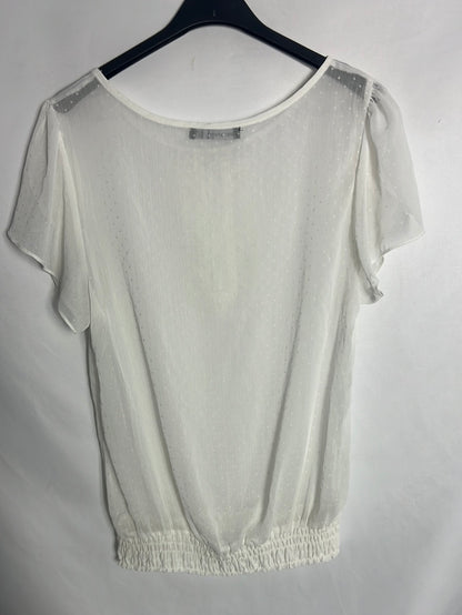 PRIMARK. Blusa blanca plumeti. T 42