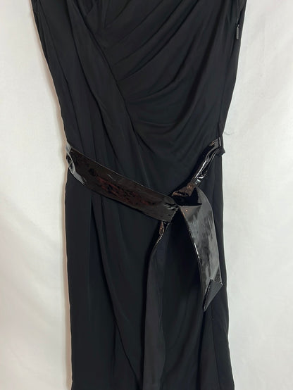 GUCCI. Vestido corto drapeado negro. T S