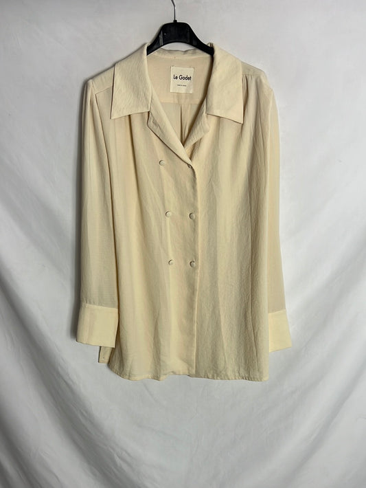 LE GODET. Blusa beige estilo vintage. T M