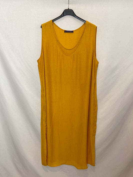 VIOLETA BY MANGO. Vestido largo amarillo T. XL