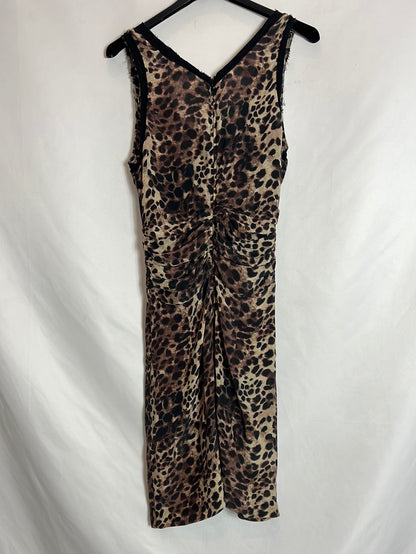 ISABEL MARANT. Vestido seda animal print. T 1 (S)