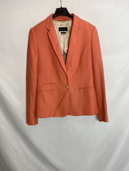 MASSIMO DUTTI. Blazer naranja entallado. T.40