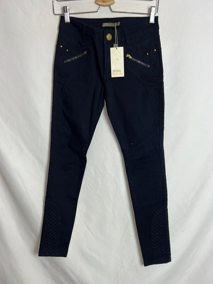 SFERA. Pantalón pitillo azul T.40