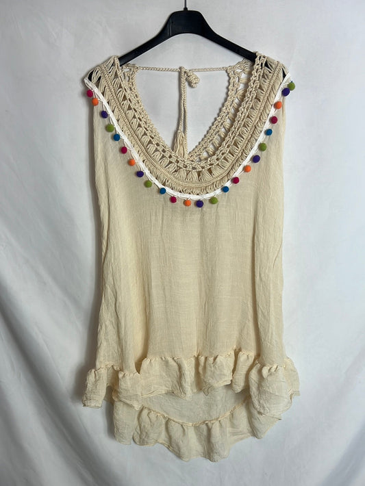 OTRAS. Blusa beige croché T.u(s)