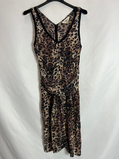 ISABEL MARANT. Vestido seda animal print. T 1 (S)