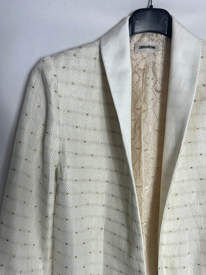 ZADIG&VOLTAIRE. Blazer beige estrellas doradas. T 34