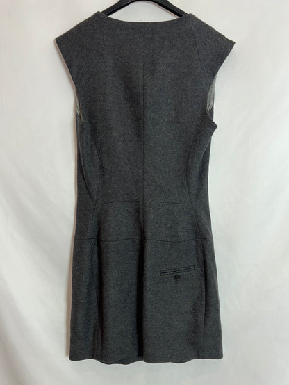 ISABEL MARANT. Vestido corto lana gris. T 1 (36)