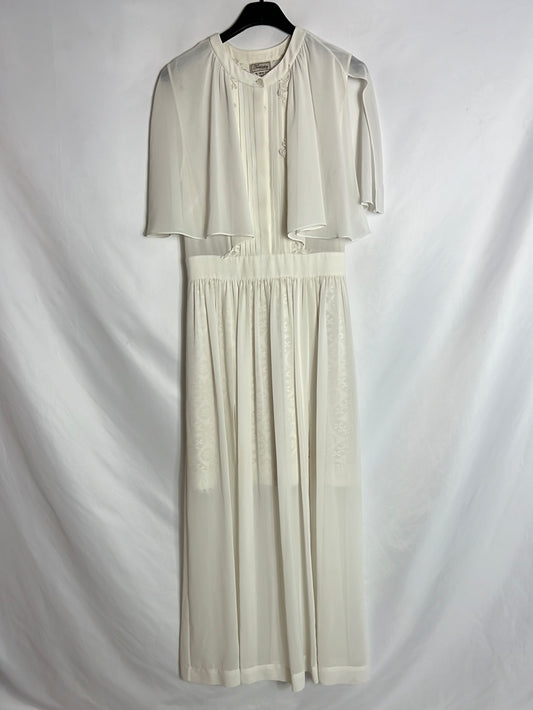 TEMPERLEY LONDON. Vestido midi blanco detalle encajes. T 8 (36)