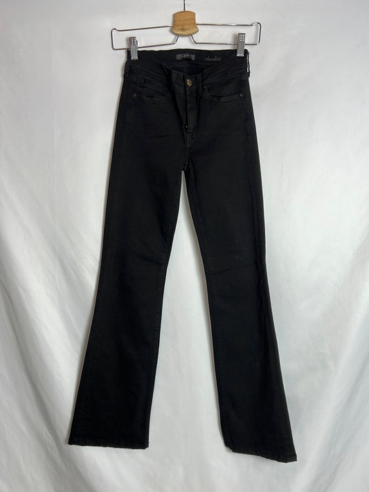 FOR ALL 7 MANKIND. Pantalón denim negro acampanado. T 24 (34)