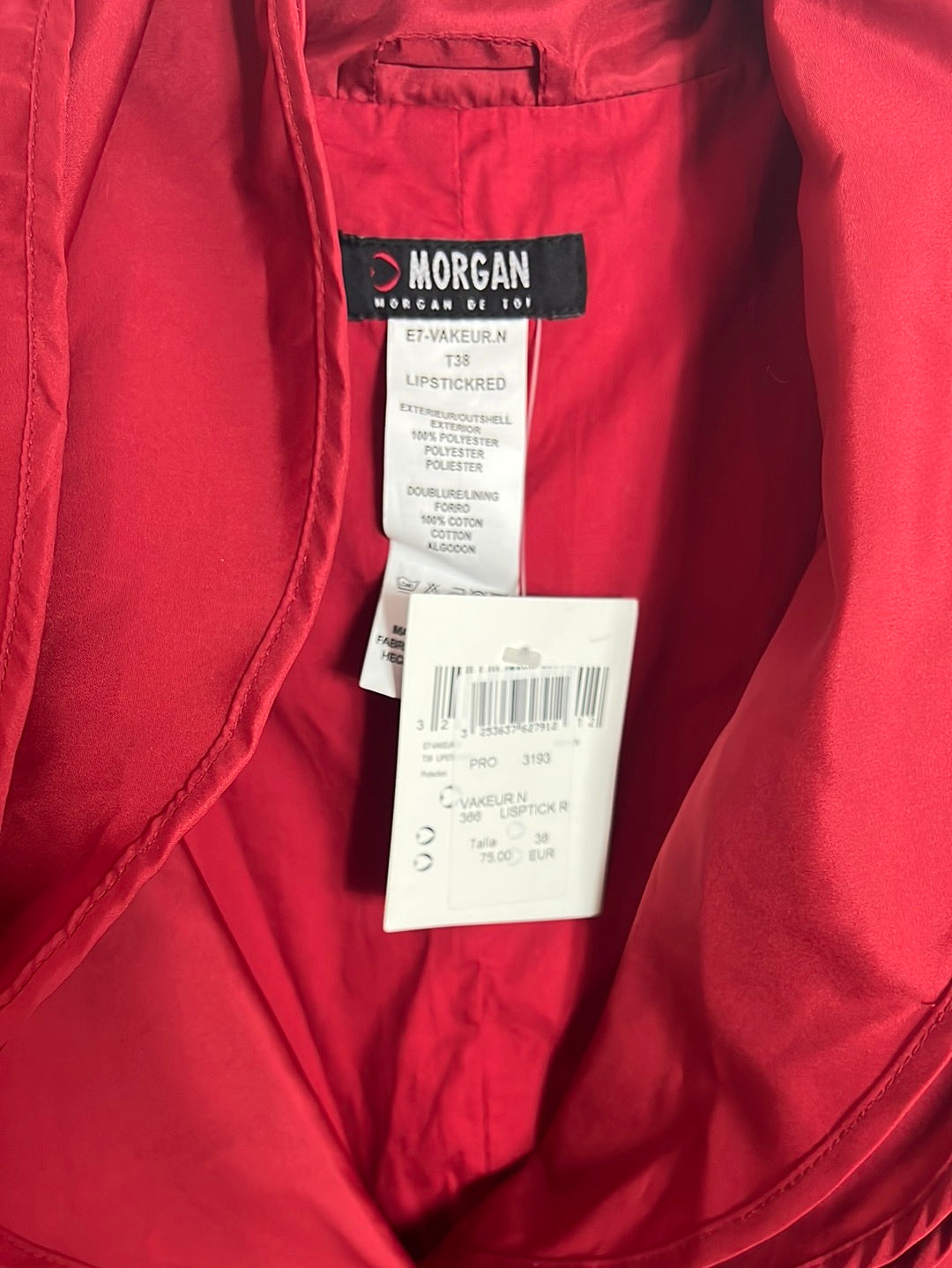 MORGAN. Chaqueta roja textura. T 38