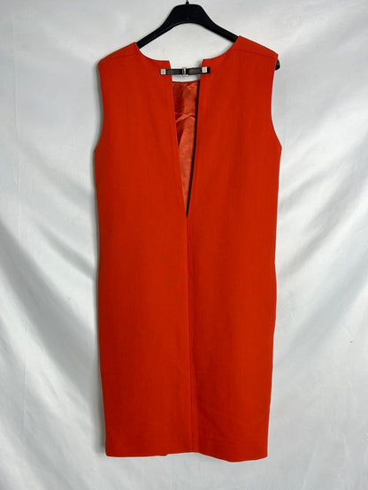 MANGO.Vestido naranja sin mangas T.S