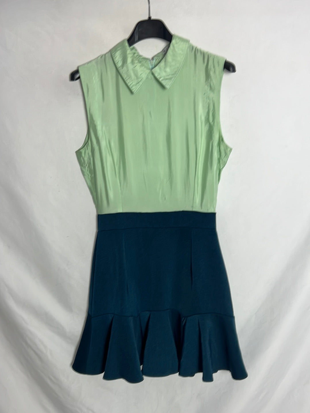 KLING. Vestido corto bicolor. T XS