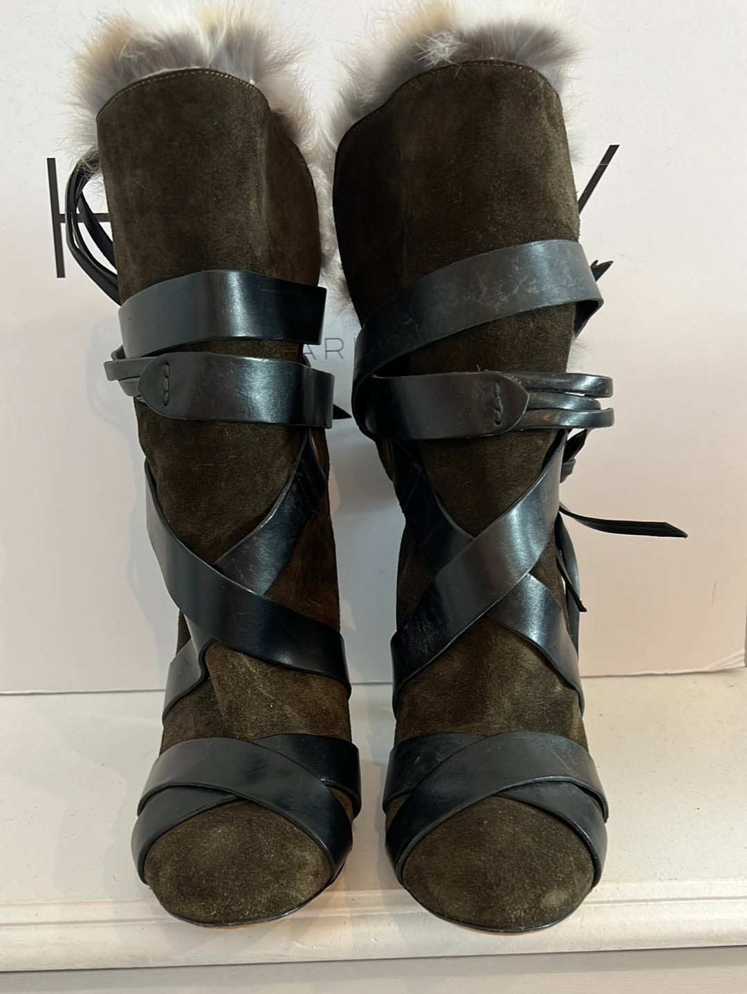 ISABEL MARANT. Botines bicolor tiras. T 38