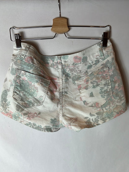 MISS BONBON. Short denim estampado flores. T L ( M)