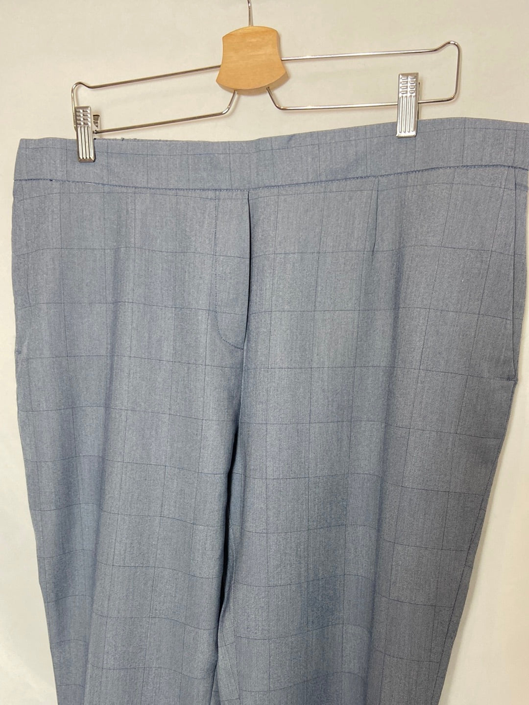 CORTEFIEL. Pantalones de vestir azules cuadros T. XXL