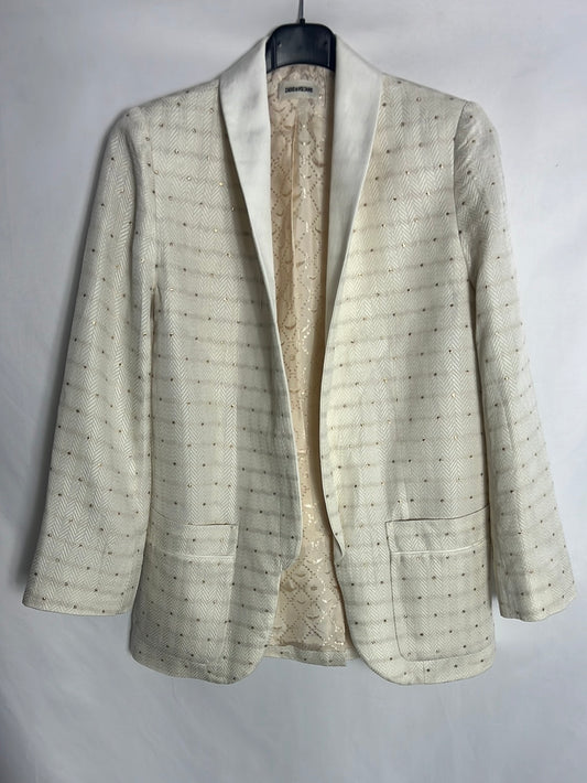 ZADIG&VOLTAIRE. Blazer beige estrellas doradas. T 34