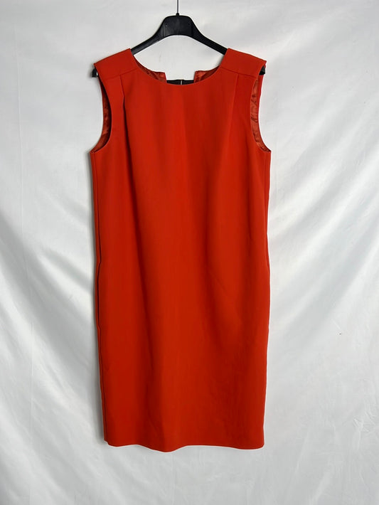 MANGO.Vestido naranja sin mangas T.S