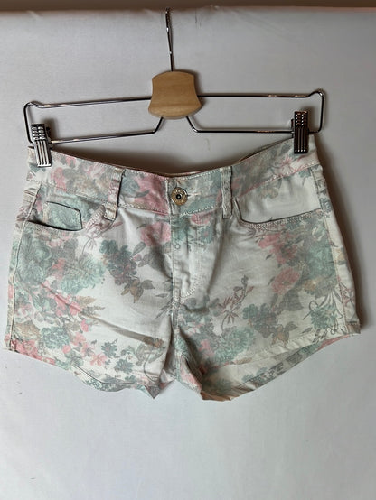 MISS BONBON. Short denim estampado flores. T L ( M)