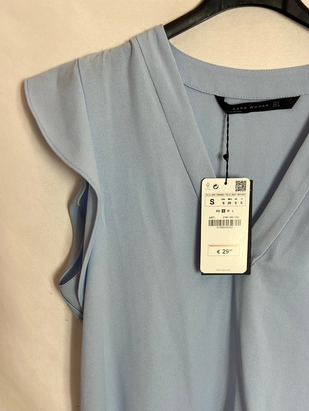 ZARA. Top fluido azul . T S