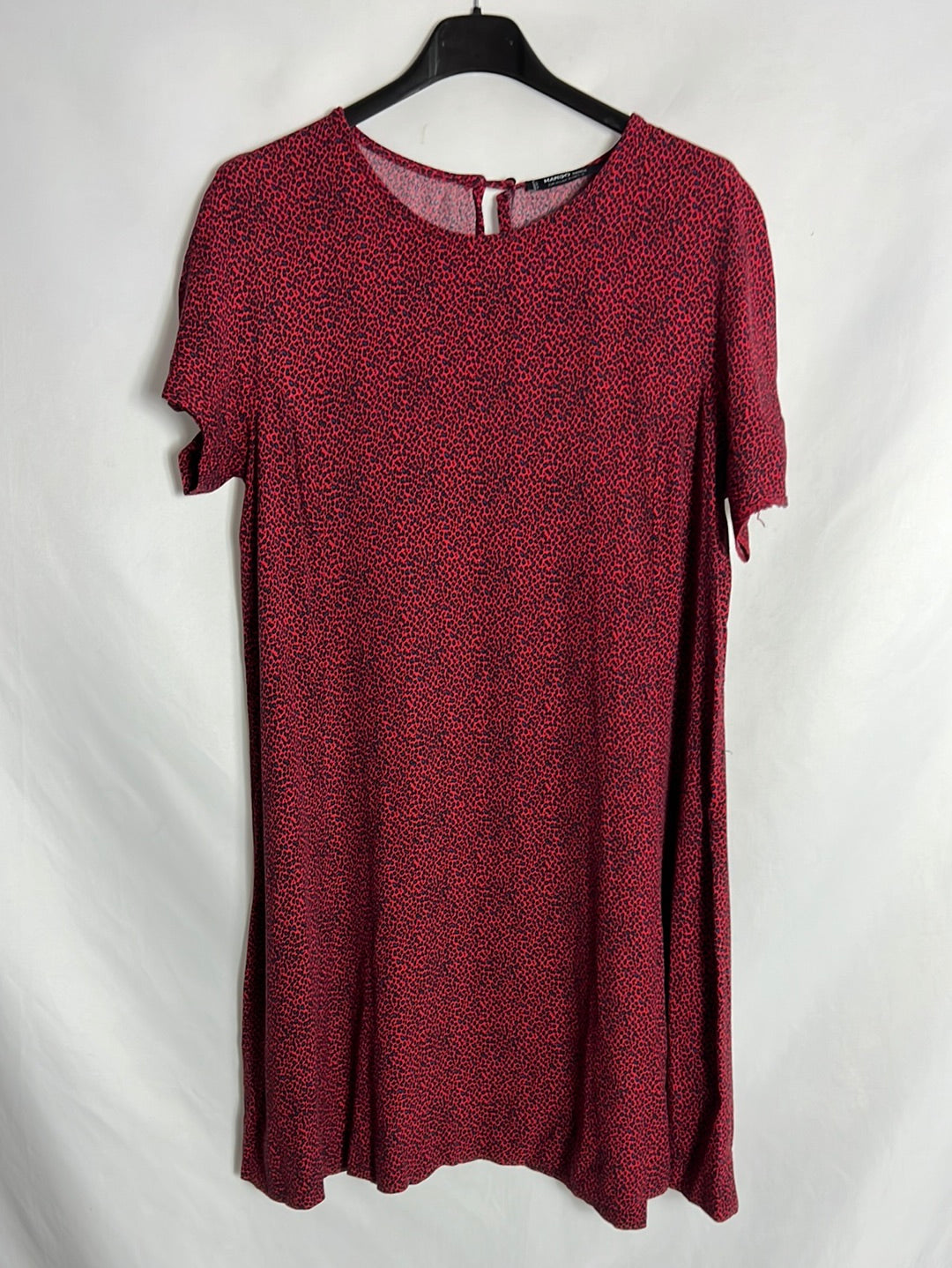 MANGO. Vestido corto rojo estampado. T M