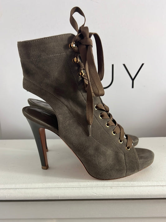 GIANVITO ROSSI. Sandalias cortones talón descubierto. T 36,5