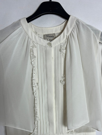 TEMPERLEY LONDON. Vestido midi blanco detalle encajes. T 8 (36)