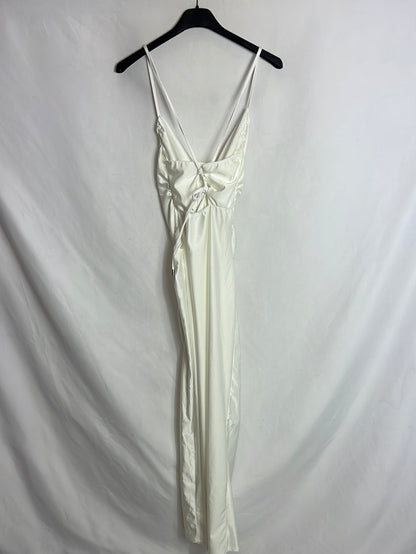 OTRAS. Vestido blanco midi licra T.u(xs/s)