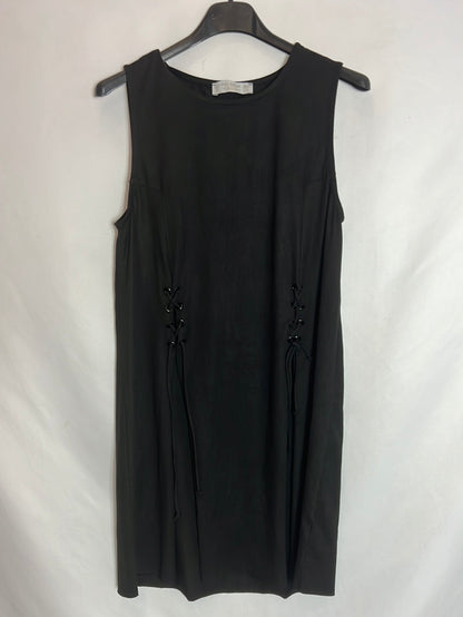 PULL&BEAR. Vestido antelina negro T.s